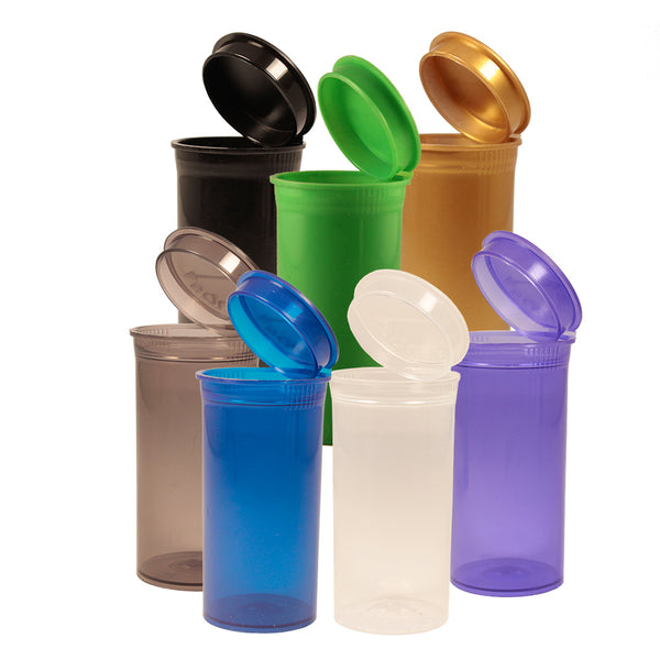 13 DRAM Pop Top Containers (Multiple colors available) - 315/Case