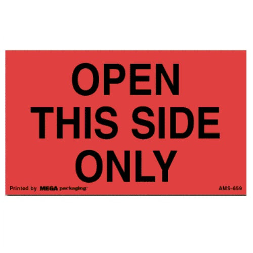 OPEN THIS SIDE ONLY Shipping Label 3" x 5"
