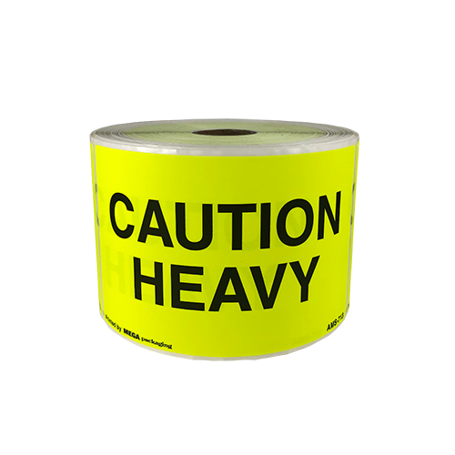 Shipping Label CAUTION HEAVY 3" x 5"