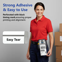 4" x 6" Zebra Mobile Printer Labels - (3/4 core) 105 Labels Per Roll - 24 Rolls