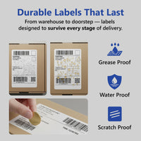 4" x 6" Zebra Mobile Printer Labels - (3/4 core) 105 Labels Per Roll - 24 Rolls