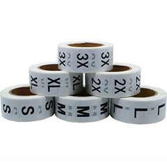 Retail Apparel White Round Stickers - 6 Rolls Assorted