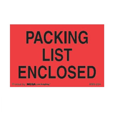 Packing List Enclosed Shipping Label 2" X 3"
