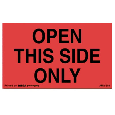 OPEN THIS SIDE ONLY Shipping Label 3" x 5"