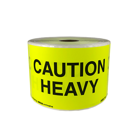 Shipping Label CAUTION HEAVY 3" x 5"